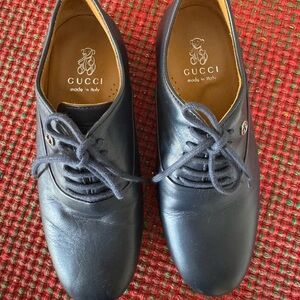 Gucci Kids Navy Leather Oxfords